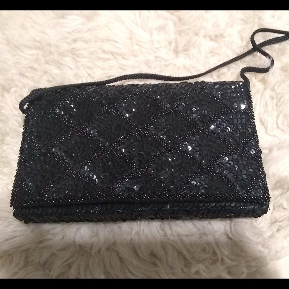 Black sparkly purse/clutch